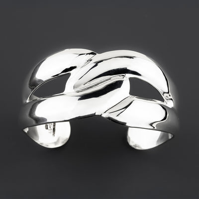 bold sterling silver statement cuff bracelet
