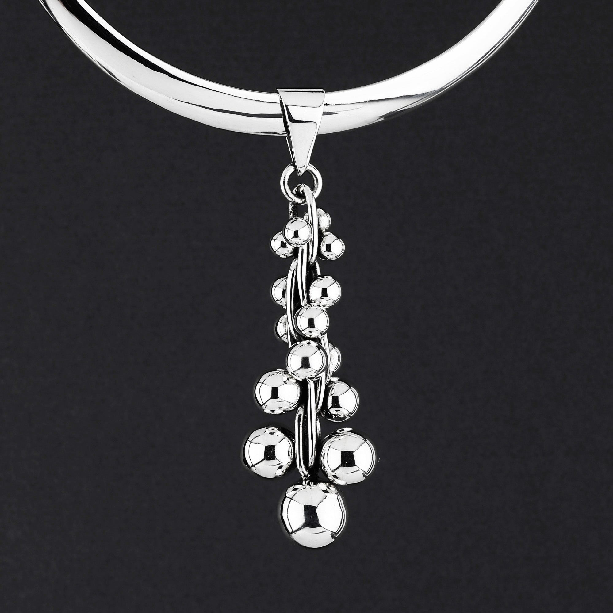 bolita cascade large Mexican silver pendant