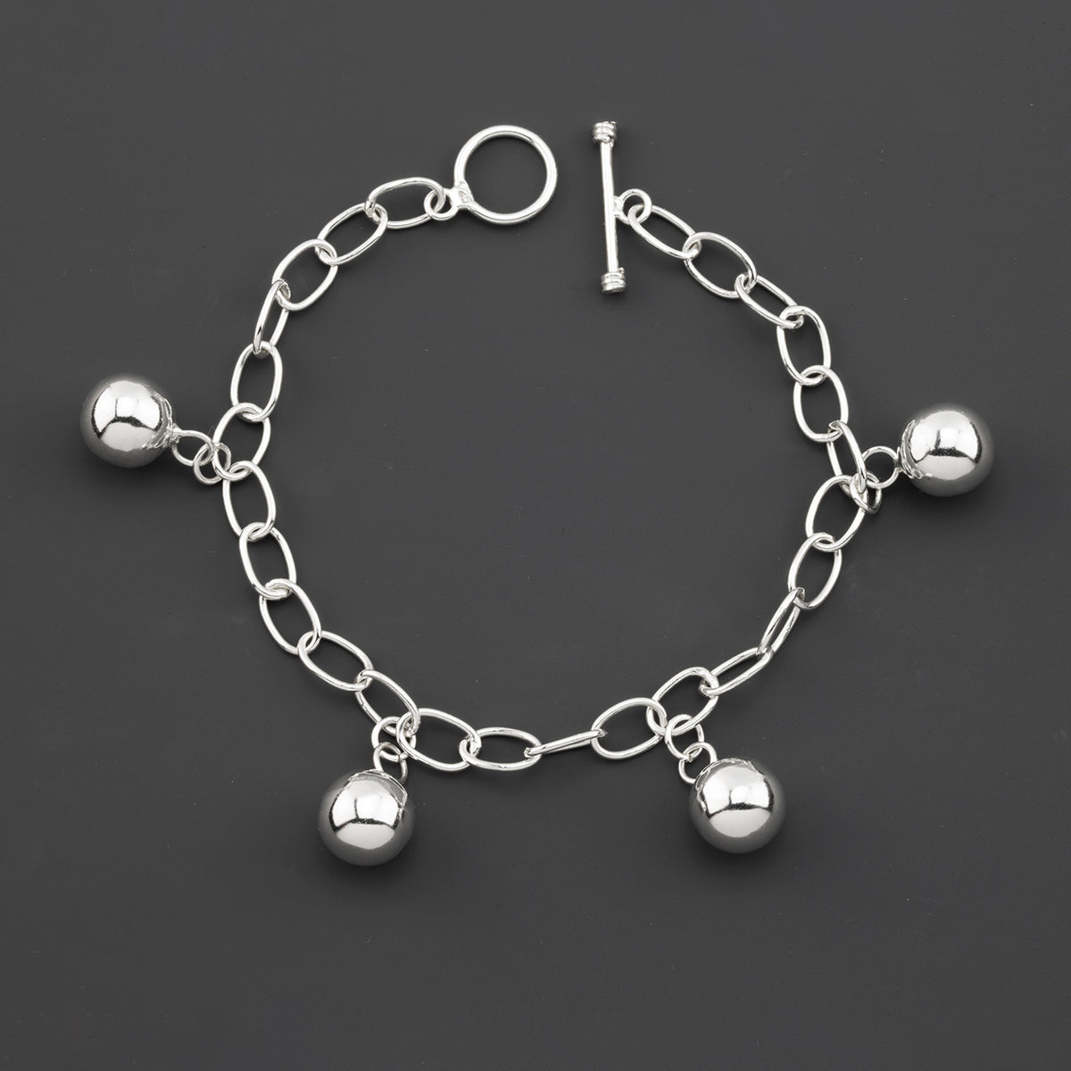 bolita charm sterling silver bracelet