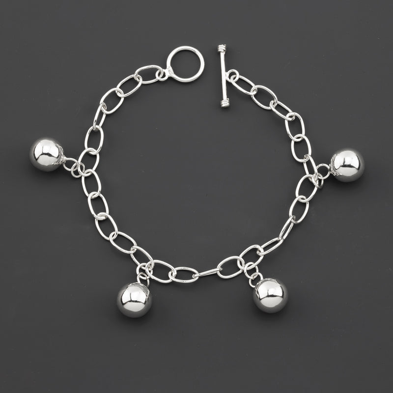bolita charm sterling silver bracelet
