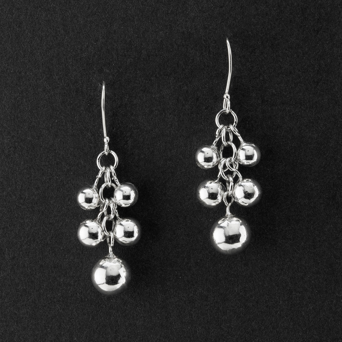 Beaded Taxco Silver Earrings