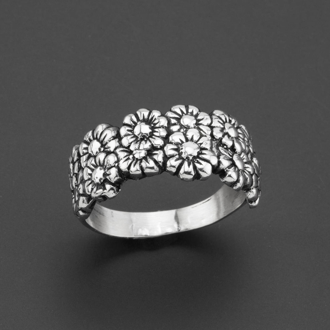 NicoWerk Premium zilveren damesring van 925 sterling zilver, versierd met delicate bloemen en verguld, ring verstelbaar, incl. geschenkverpakking, ontworpen in Duitsland, SRI132 NicoWerk Premium zilveren damesring van 925 sterling zilver, versierd met delicate bloemen en verguld, ring verstelbaar, incl. geschenkverpakking, ontworpen in Duitsland, SRI132