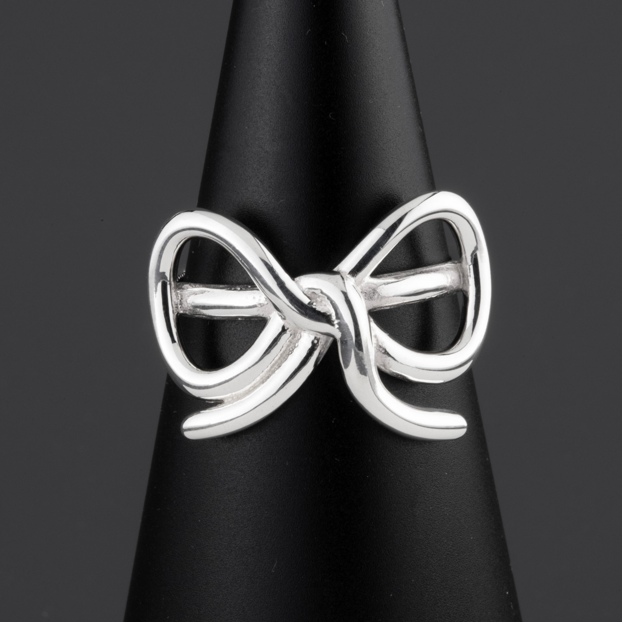 bow sterling silver ring