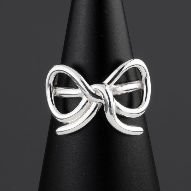bow sterling silver ring