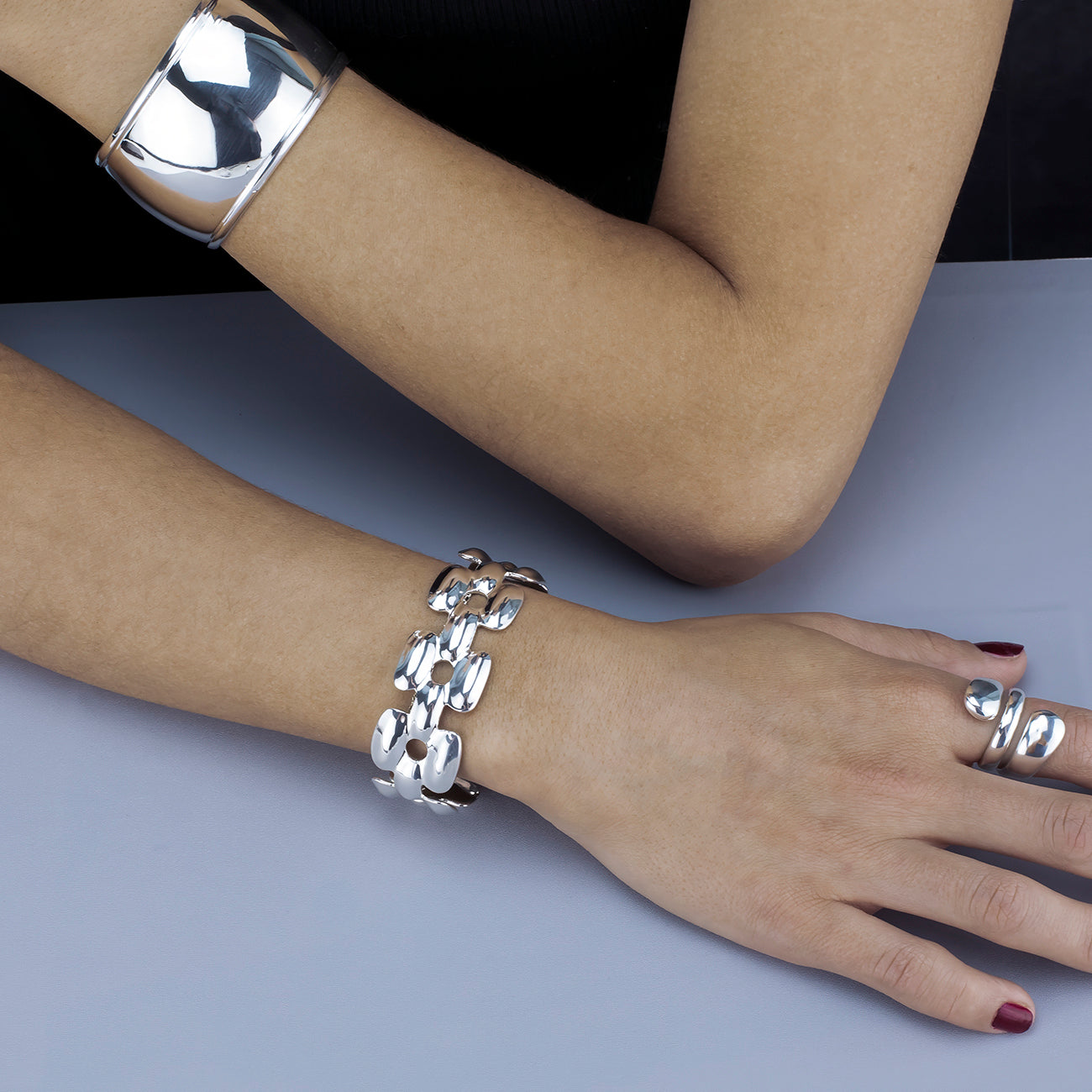 Linked Allure Sterling Silver Cuff Bracelet