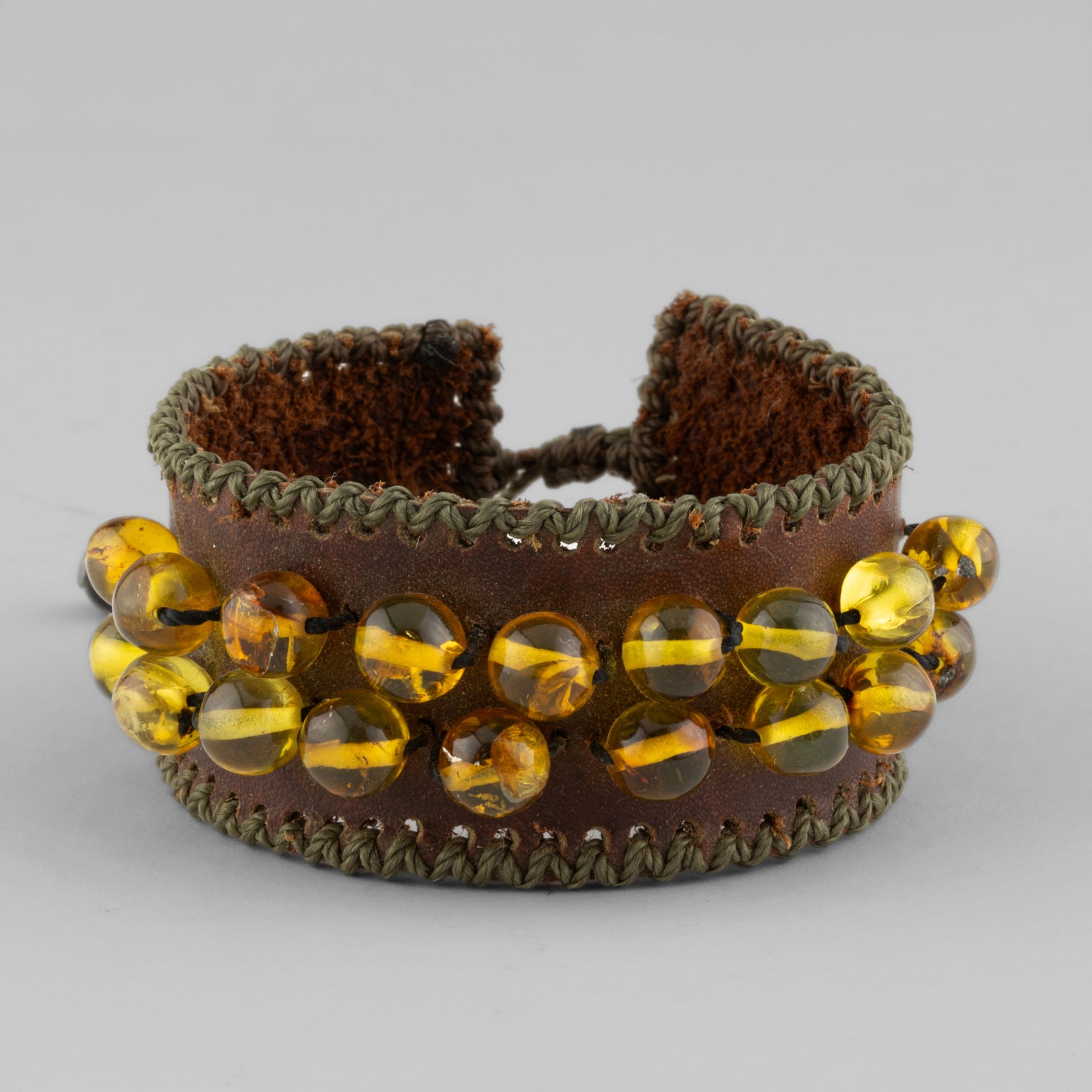 brown amber bracelet with amber stones