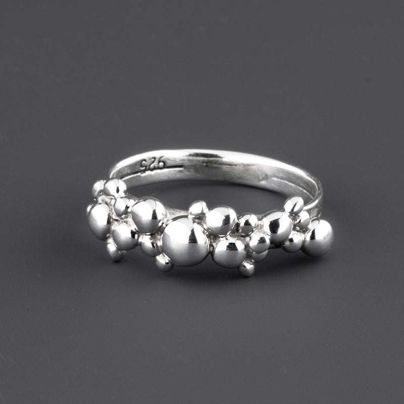 bubble line dainty sterling silver ring