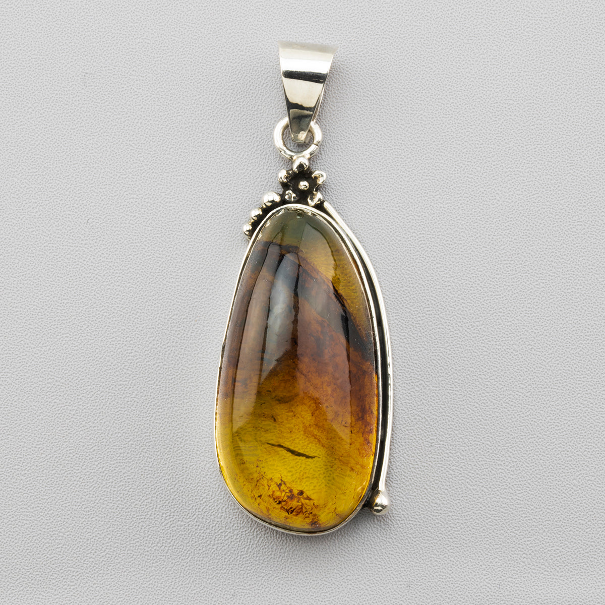 burnished sunset large amber pendant