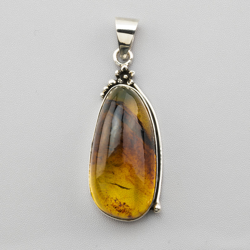 burnished sunset large amber pendant