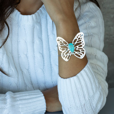 Turquoise Butterfly Cuff Bracelet