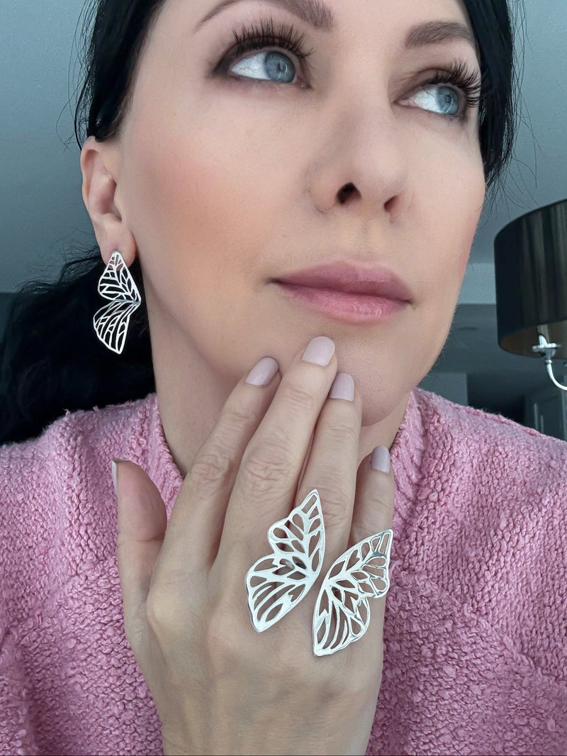 mariposa sterling silver butterfly ring