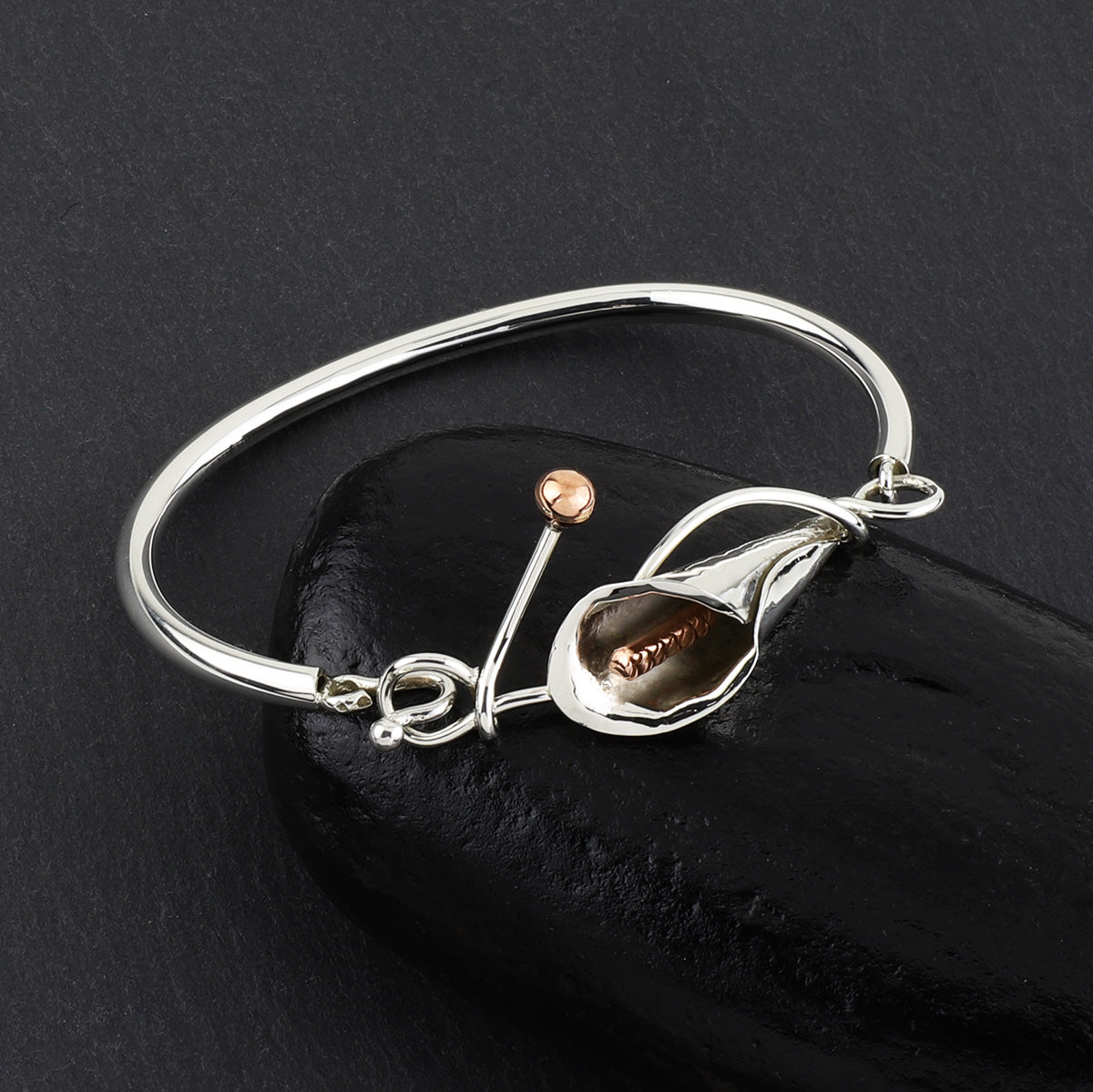 calla lily bangle bracelet