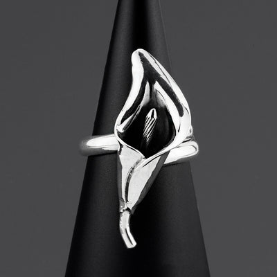 calla lily Mexican silver ring