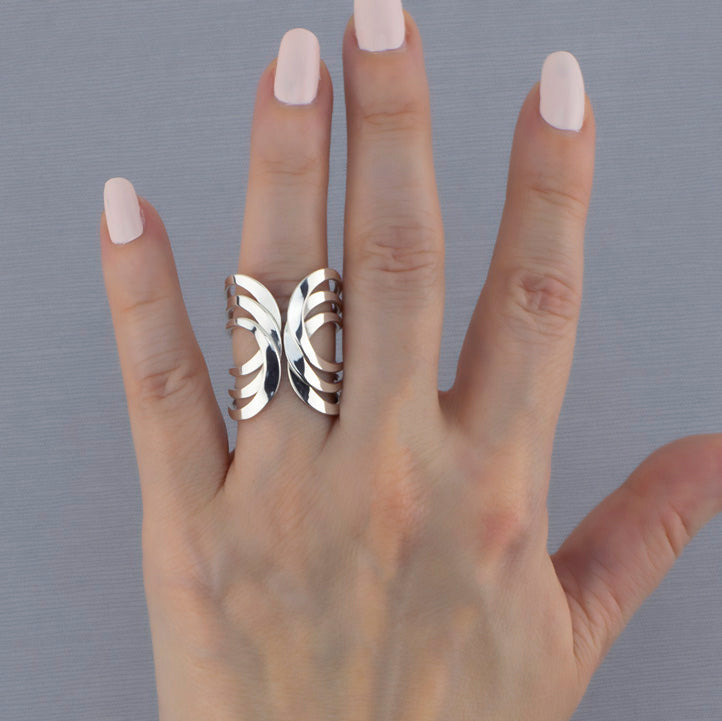 tangled in silver statement ring
