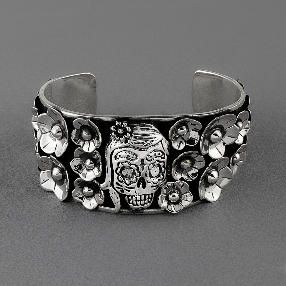 catrina's garden Mexican silver cuff bracelet