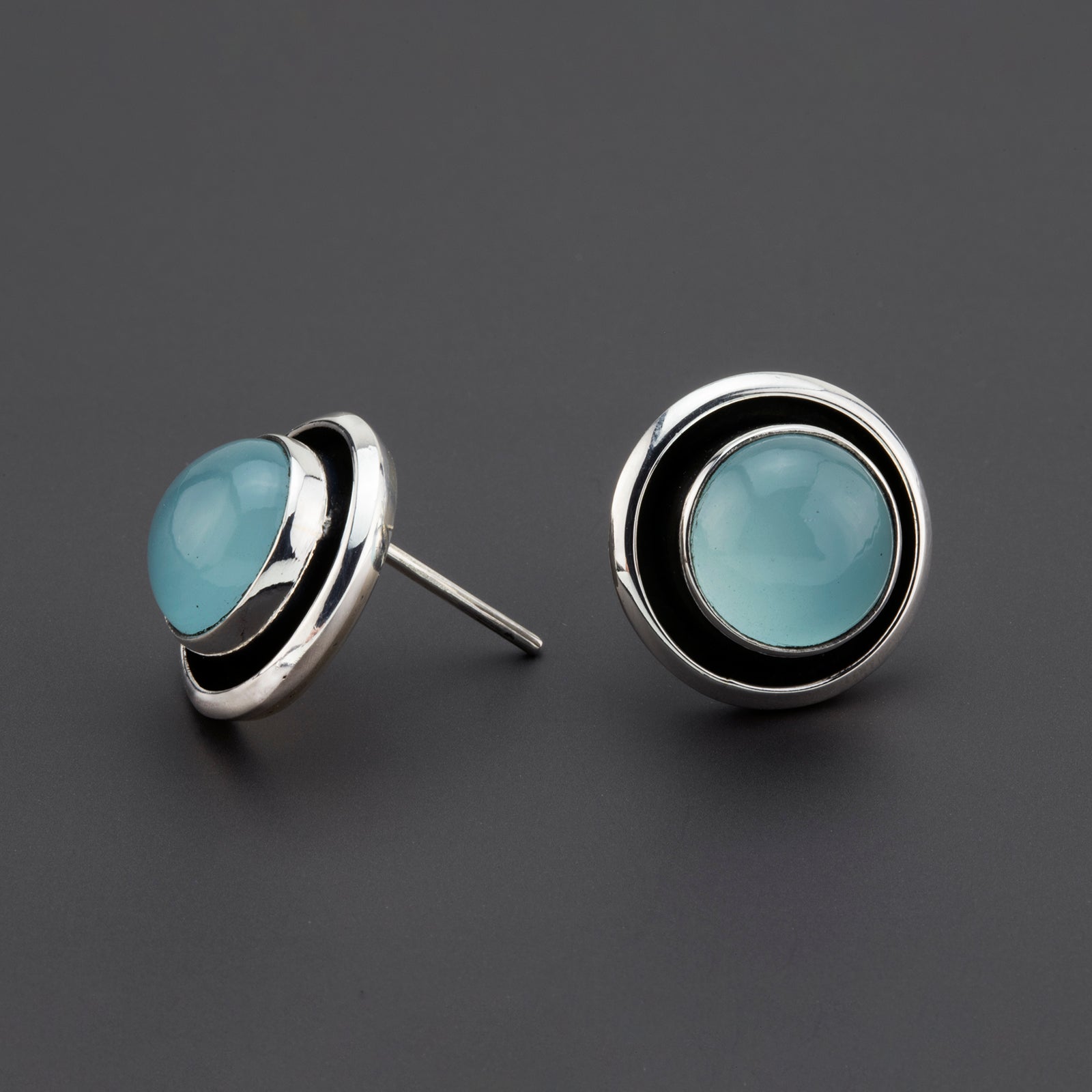 chalcedony stud earrings