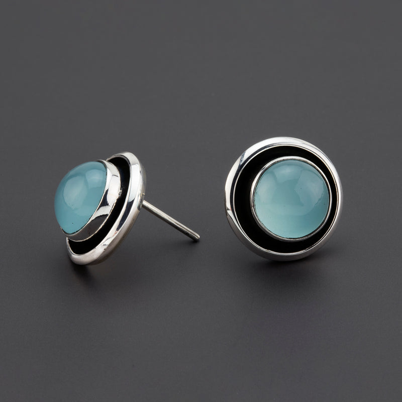 chalcedony stud earrings