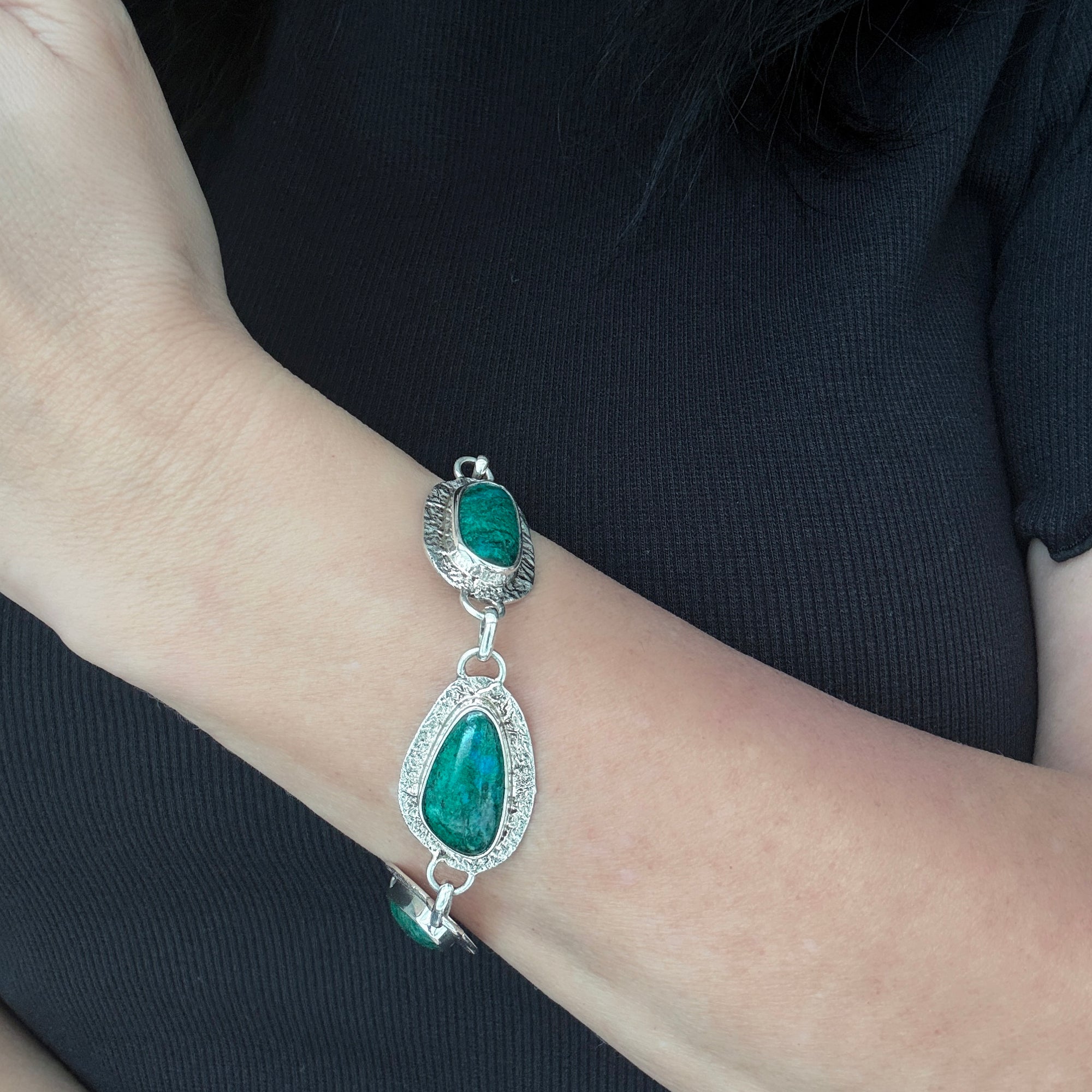 Chrysocolla Link Bracelet