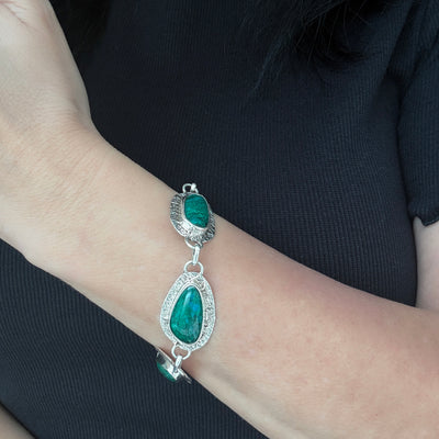 Chrysocolla Link Bracelet