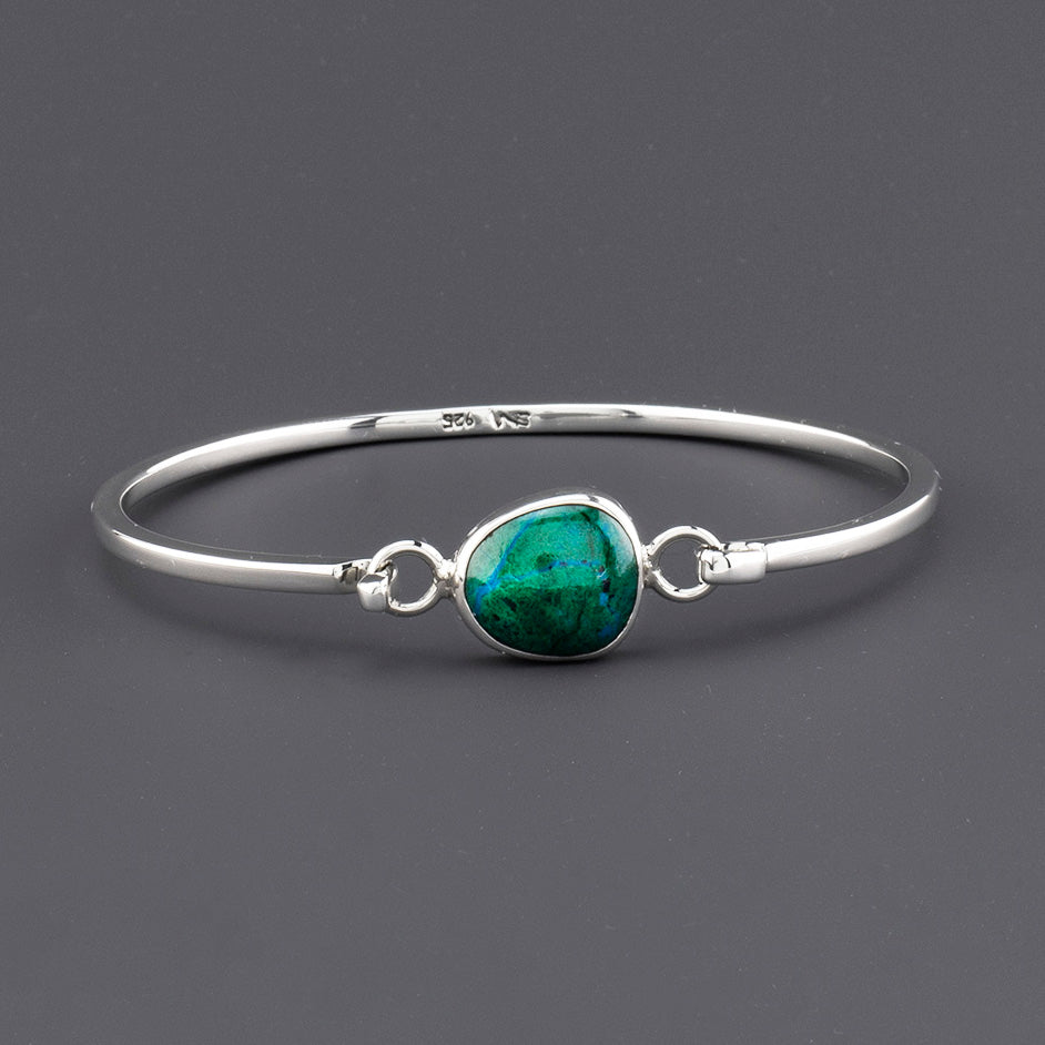 chrysocolla clasp bangle bracelet