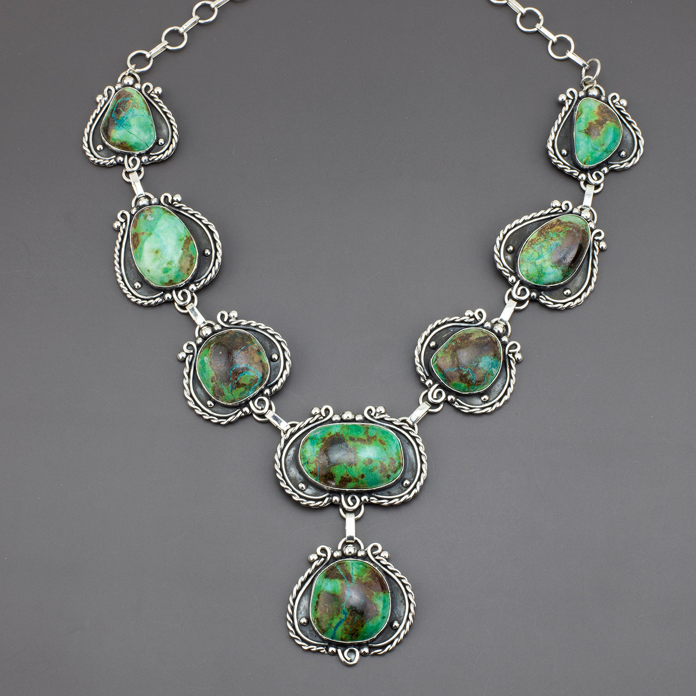 Jungle Noir Chrysocolla Necklace & Ring Set