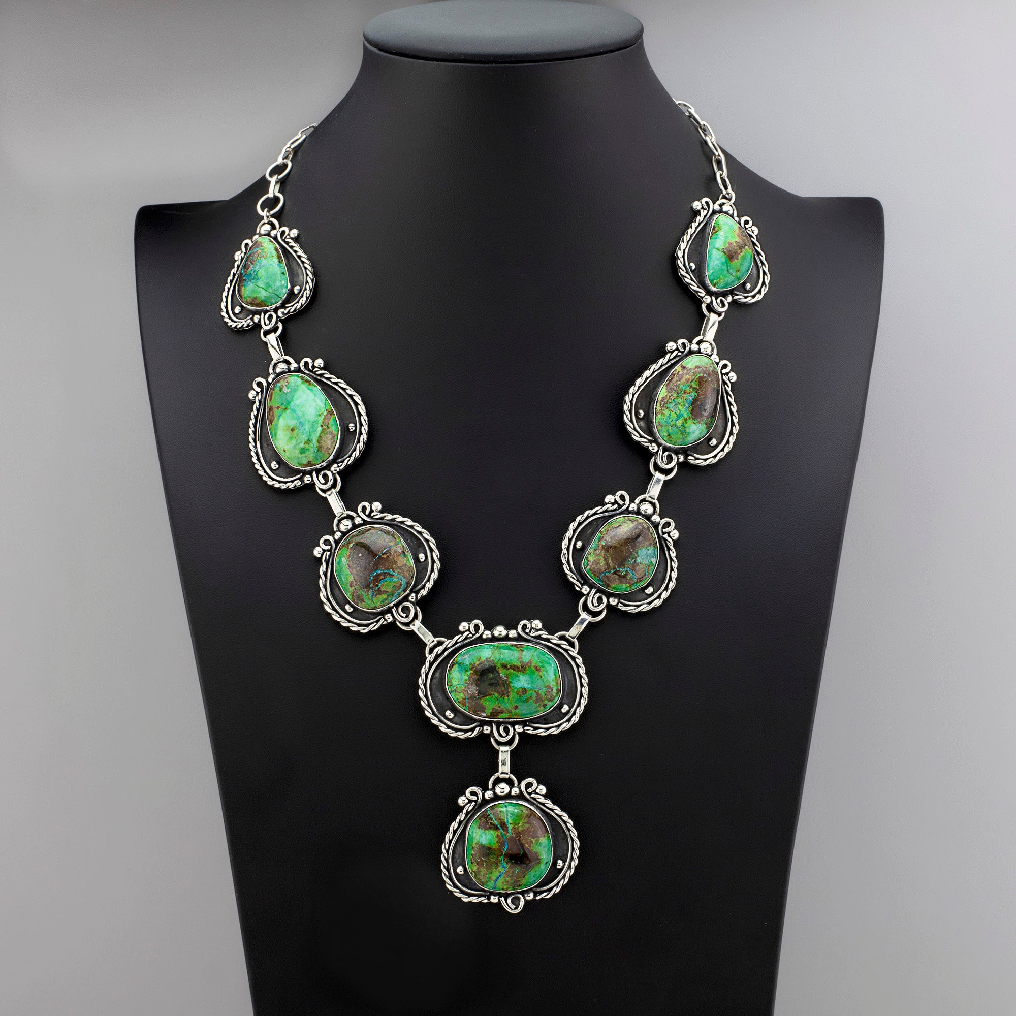 Verdant Queen Chrysocolla Necklace & Ring Set