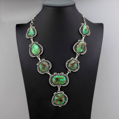 Verdant Queen Chrysocolla Necklace & Ring Set