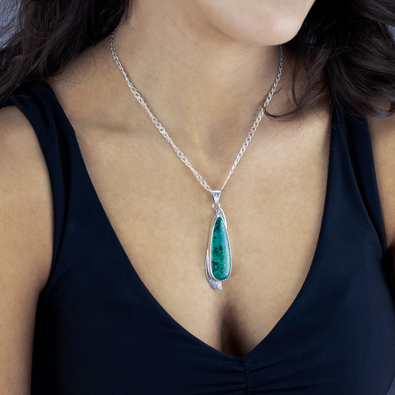 large chrysocolla pendant