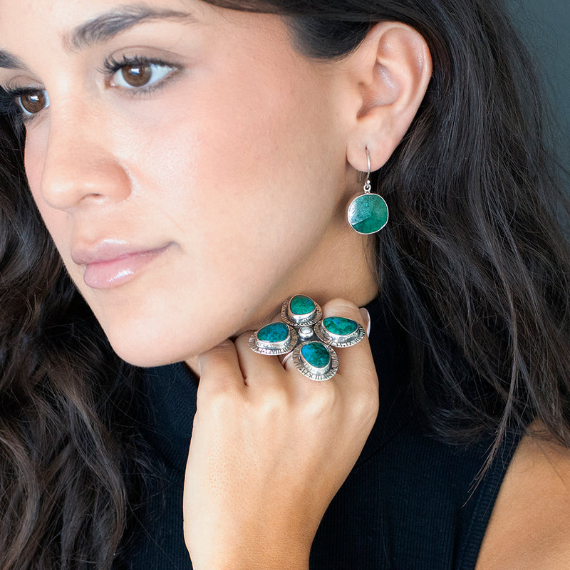 chrysocolla drop earrings