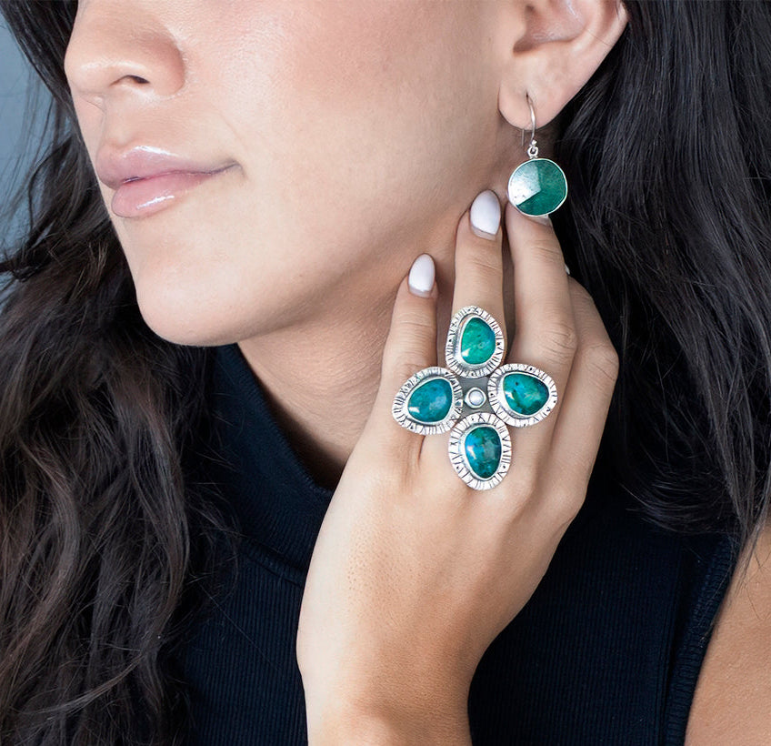 Wild Spirit Large Chrysocolla Ring