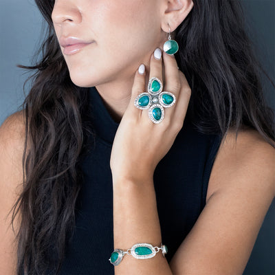Oversized Chrysocolla Stone Ring