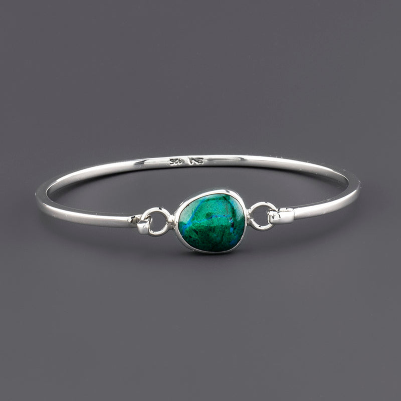 chrysocolla single stone bangle