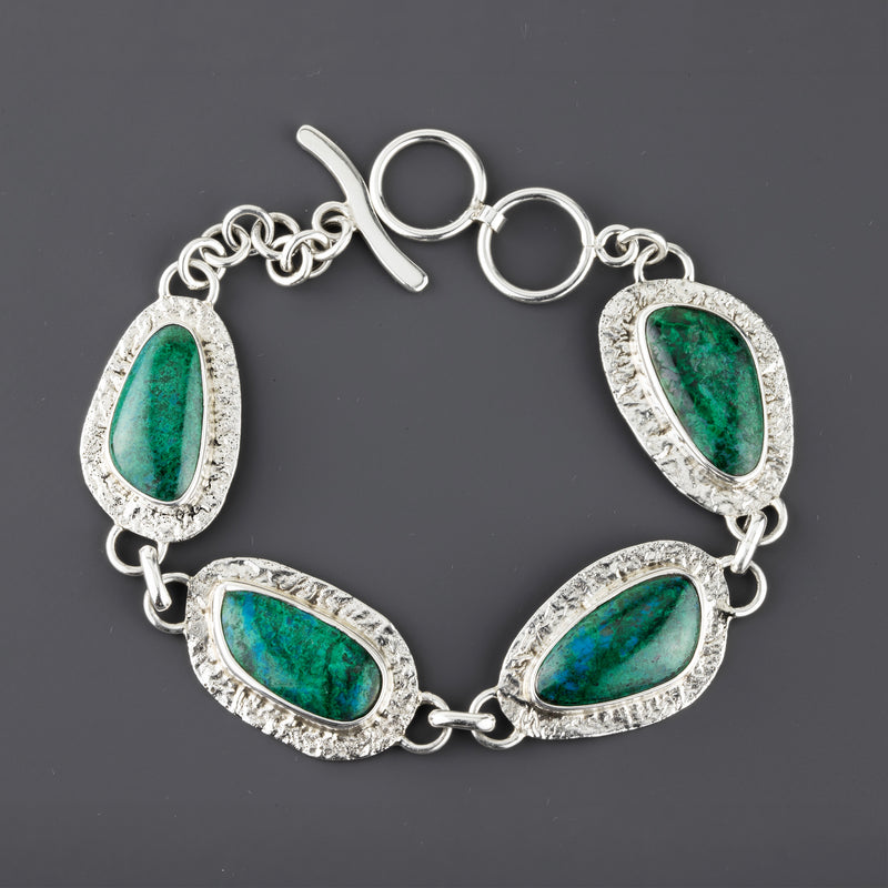 chrysocolla sterling silver bracelet