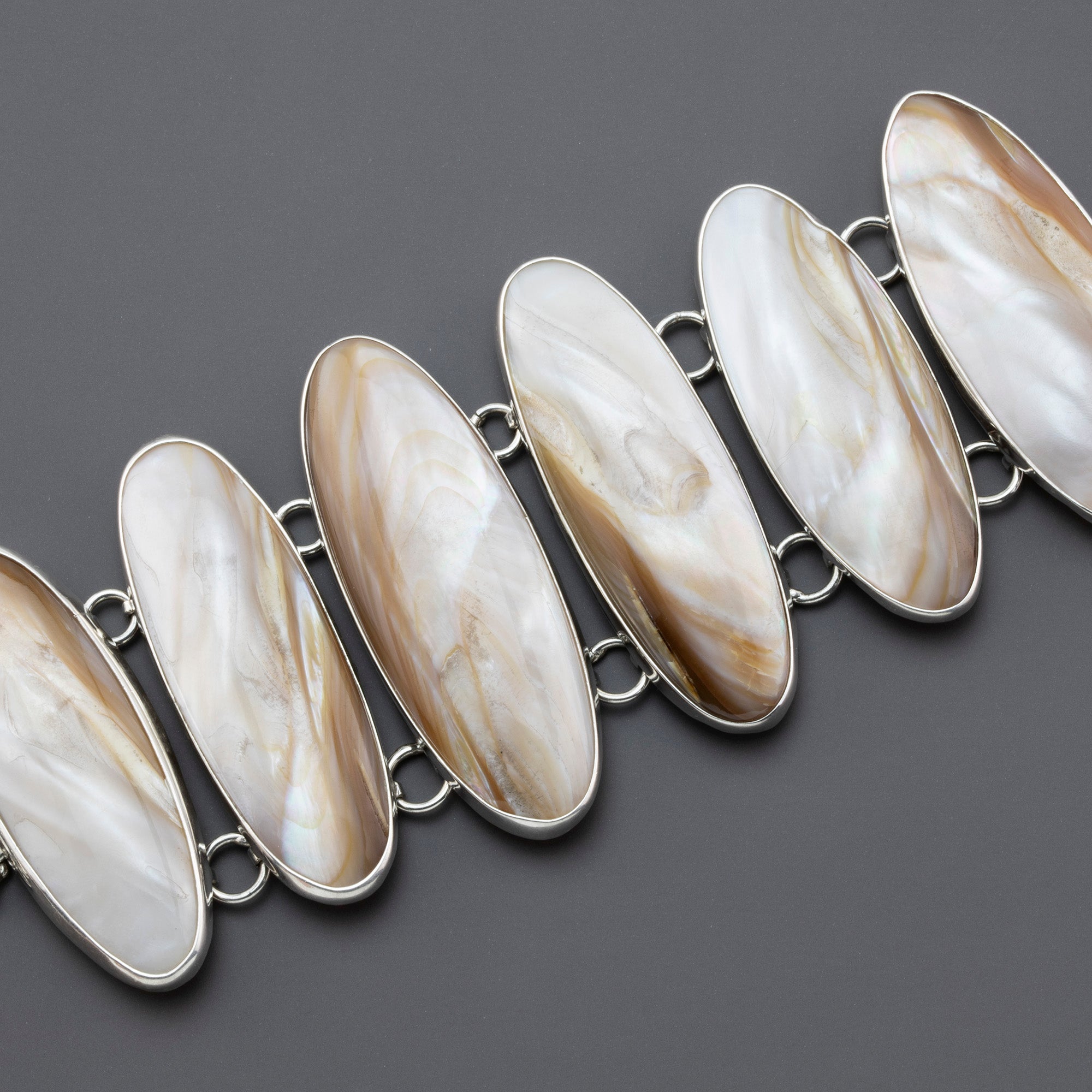 chunky conch shell sterling silver bracelet