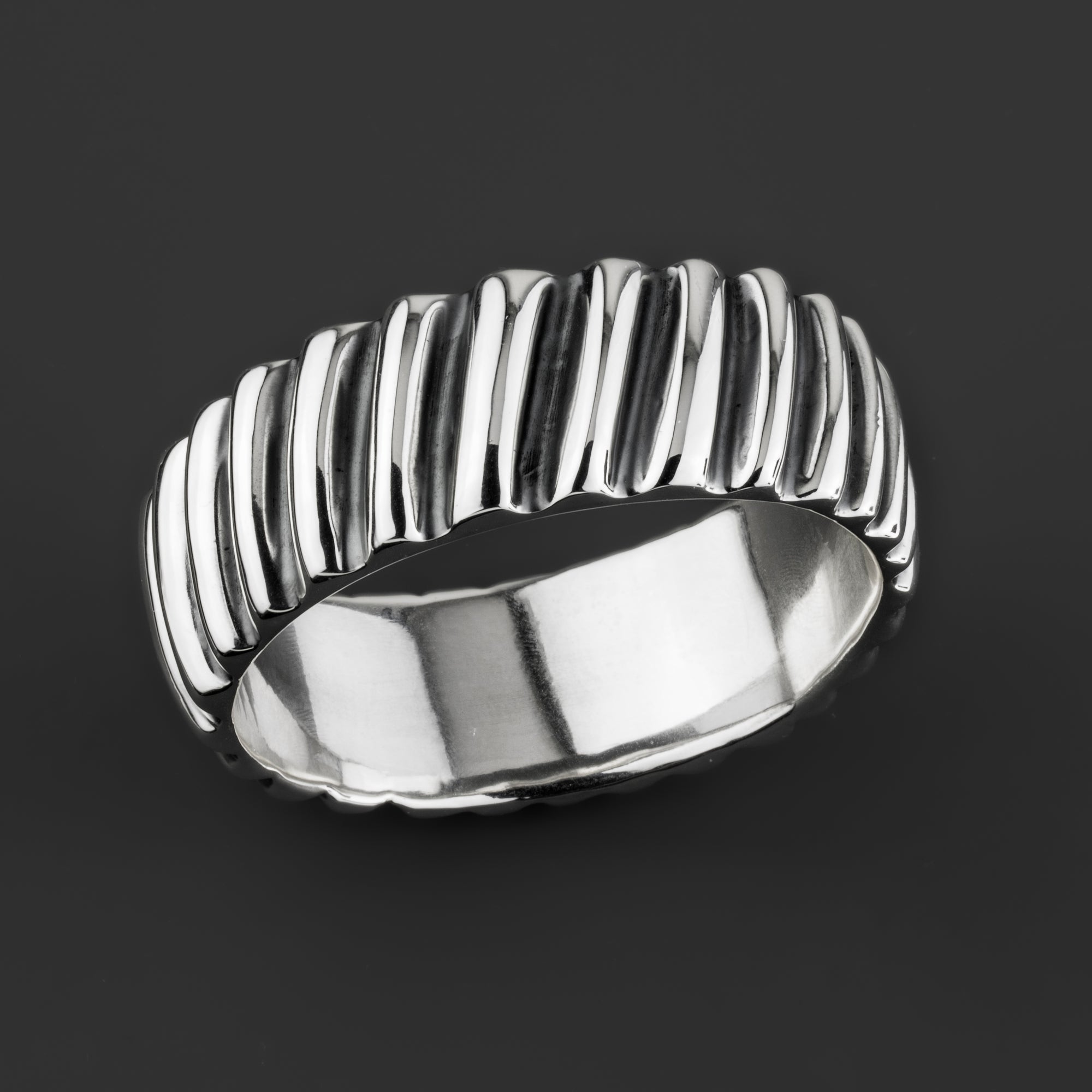 chunky electroformed silver bangle