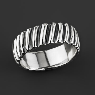 chunky electroformed silver bangle