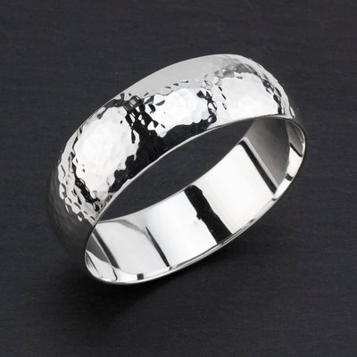 chunky hammered silver bangle