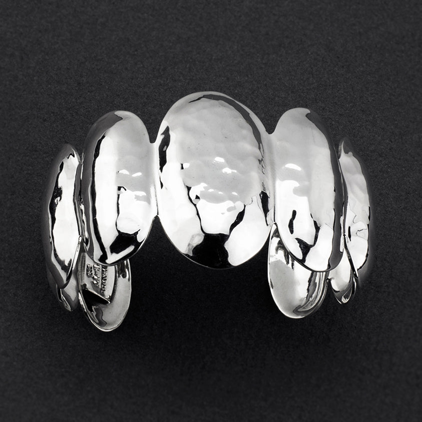 chunky hammered silver luxe cuff bracelet