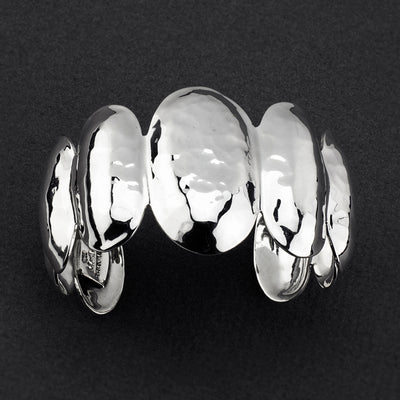 chunky hammered silver luxe cuff bracelet