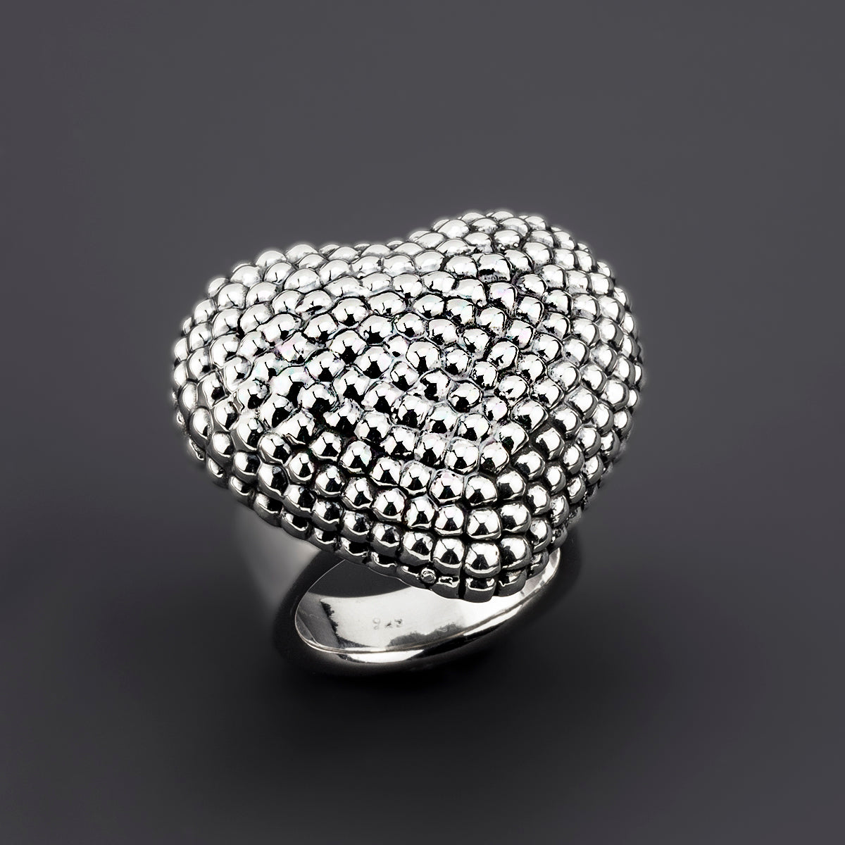 Caviar Heart Ring