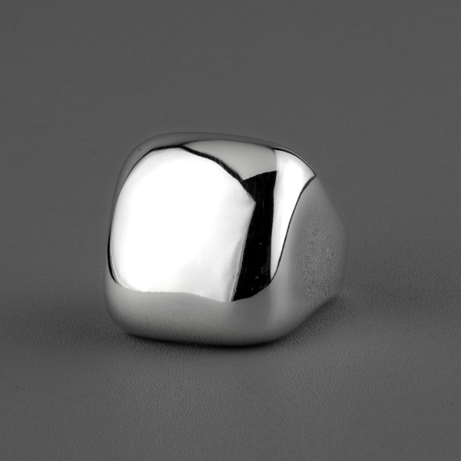 chunky plain silver square ring