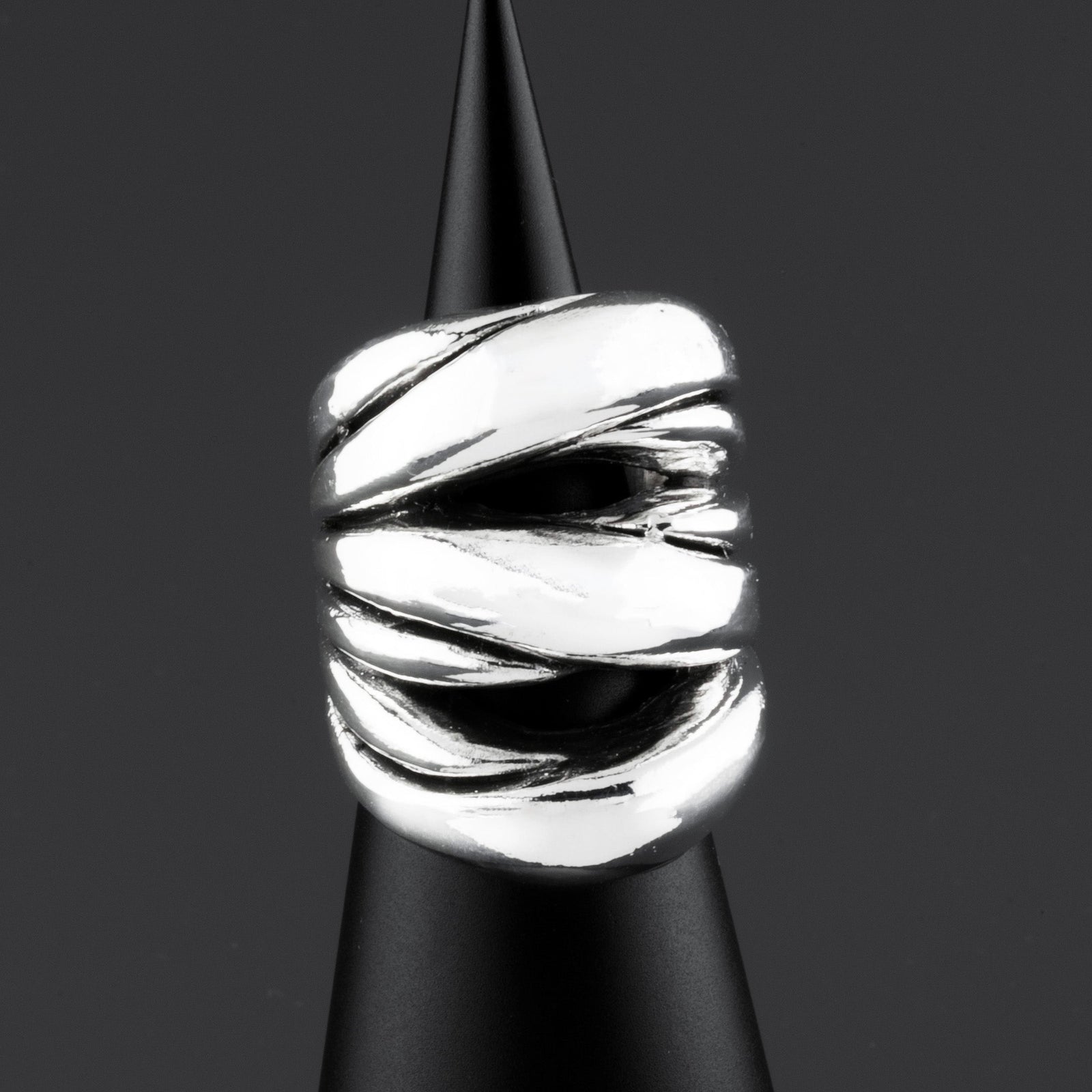Fluid Wrap Sterling Silver Statement Ring