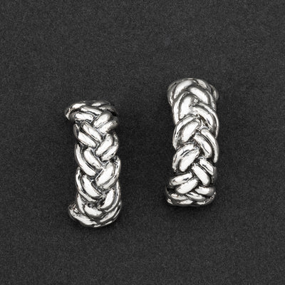 chunkysilver braid hoop earrings