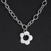 chunky silver daisy flower power chain necklace
