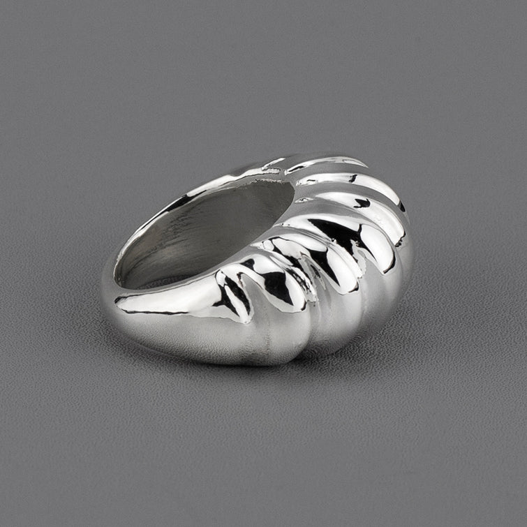 Silver Crest Dome Ring