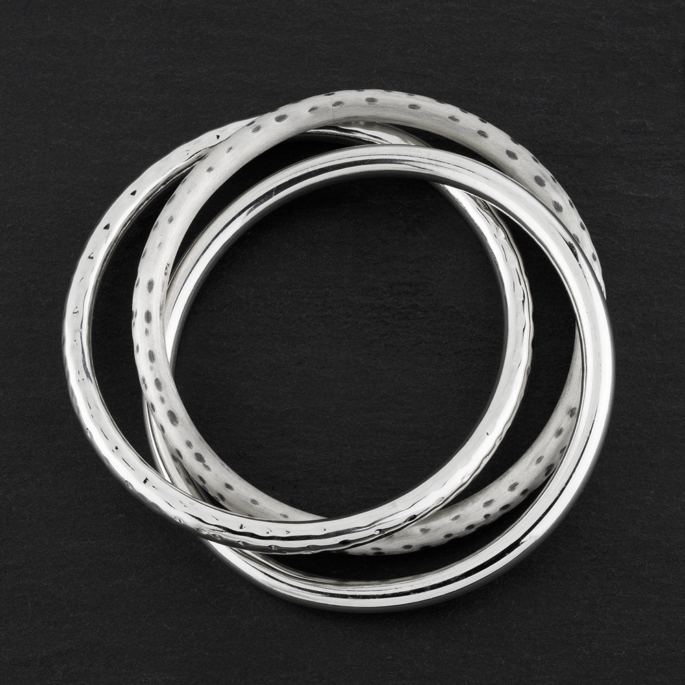 chunky silver interlocking bangle