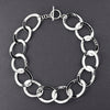 chunky silver loop statement necklace