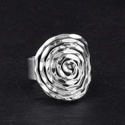 chunky silver spiral wire ring