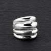 chunky silver wide four band ring