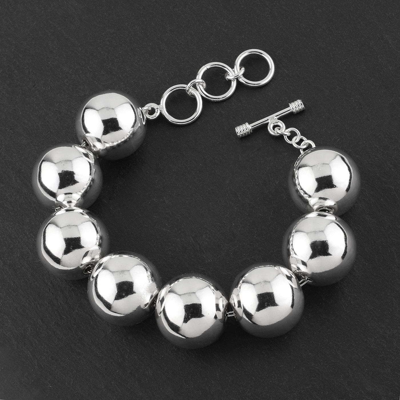 chunky sterling silver ball statement bracelet